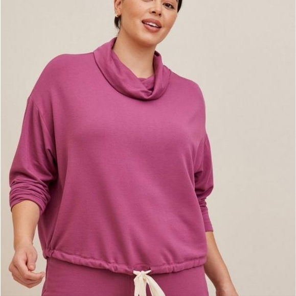 torrid Tops - Dream Fleece Cowl Neck Long Sleeve Lounge Sweatshirt
